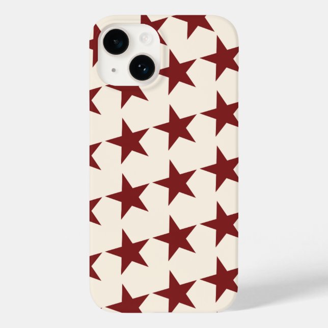 Cherry Red Chic Ästhetische Star Case-Mate iPhone Hülle (Rückseite)