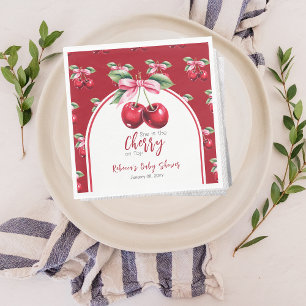 Cherry Red Coquette Bow Girl Baby Dusche Serviette
