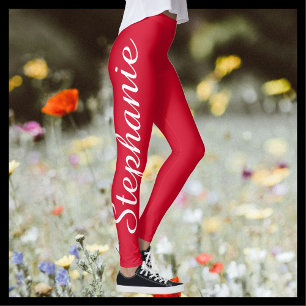 Cherry Red Custom Fashion/Yoga Leggings mit Namen