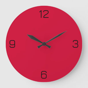 Cherry Red D2042D Color mit der Option Name hinzuf Große Wanduhr