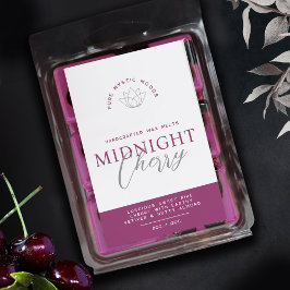 Cherry Red Duftwachs schmilzt Produktetikett Weinetikett