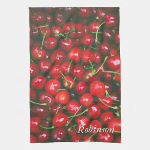 Cherry Red Fruit Personalisiert Geschirrtuch