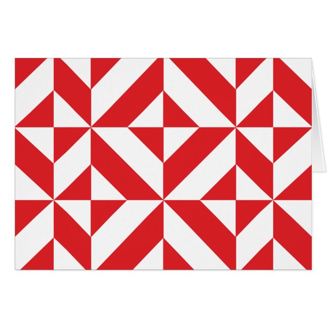 Cherry Red Geometric Deko Cube Pattern (Vorderseite (Horizontal))