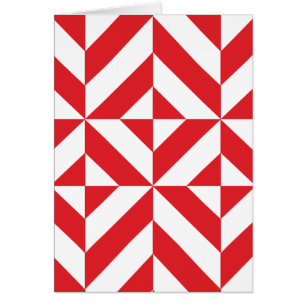 Cherry Red Geometric Deko Cube Pattern