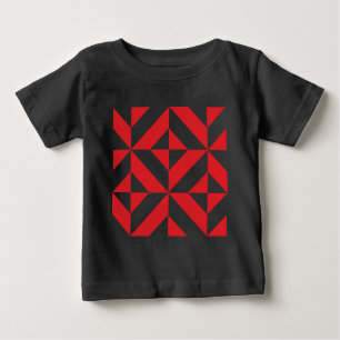 Cherry Red Geometric Deko Cube Pattern Baby T-shirt