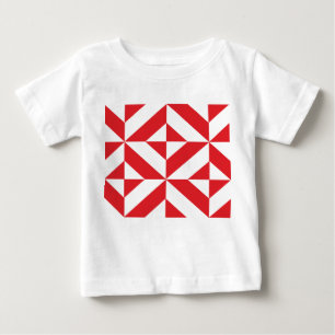 Cherry Red Geometric Deko Cube Pattern Baby T-shirt