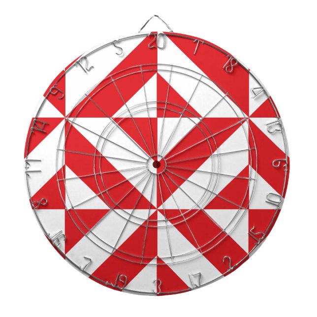 Cherry Red Geometric Deko Cube Pattern Dartscheibe (vorne)