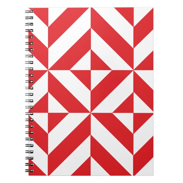 Cherry Red Geometric Deko Cube Pattern Notizblock (Vorderseite)