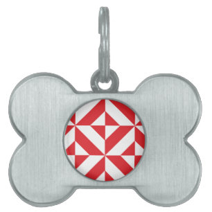 Cherry Red Geometric Deko Cube Pattern Tiermarke