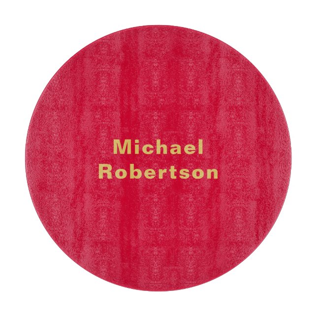 Cherry Red Gold Colors Beruflich Trendy Modern Schneidebrett (Vorderseite)