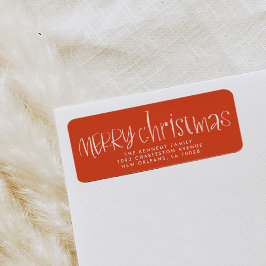 Cherry Red Hand Lettered Frohe Weihnachtsadresse