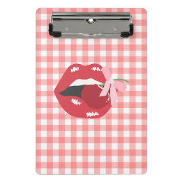Cherry Red Lips Coquette Mini Klemmbrett