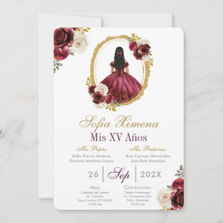 Cherry Red Quinceañera Invitation Einladung