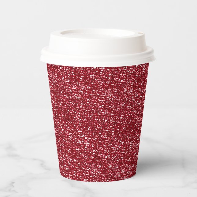 CHERRY RED SEQUINS PAPER PARTY CUPS PAPPBECHER (Vorderseite)