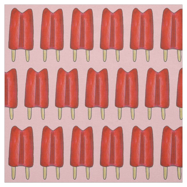 Cherry Red Twin Pop Popsicles Ice Lollies Stoff (Muster)