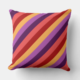 Cherry Red Violet Streifen Big Throw Kissen