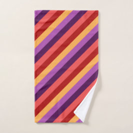 Cherry Red Violet Stripes Handtuch
