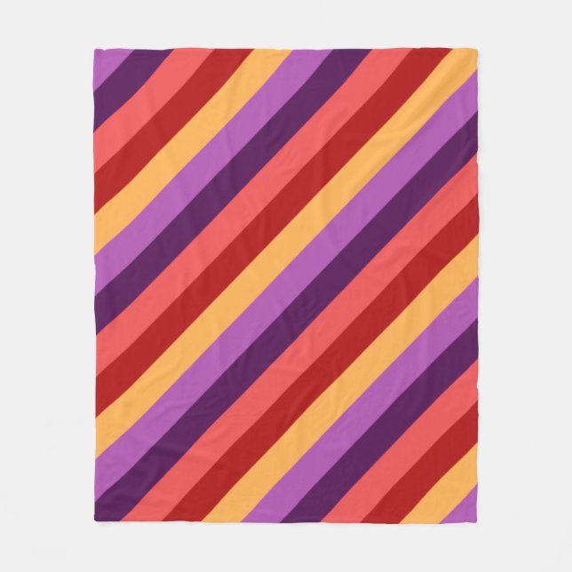 Cherry Red Violet Stripes Medium Fleece Blankon (Vorderseite)