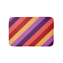 Cherry Red Violet Stripes Small Bath Mat Badematte