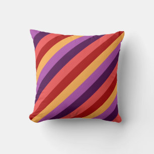 Cherry Red Violet Stripes Throw Kissen