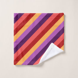 Cherry Red Violet Stripes Waschlappen