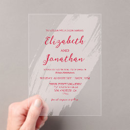 Cherry Red Wedding Acryleinladungen