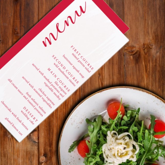 Cherry Red Wedding Menükarte (Von Creator hochgeladen)