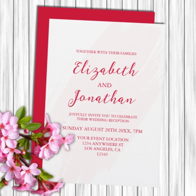 Cherry Red Wedding Reception Einladung (Von Creator hochgeladen)