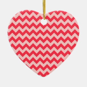 Cherry Red Zickzack Zigzag Keramik Ornament
