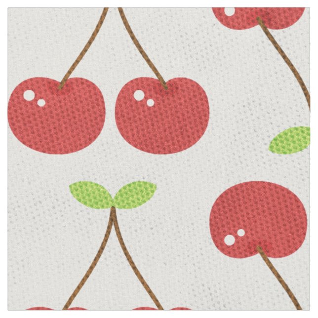 Cherry Retro Fabric - Großdrucker Stoff (Nahaufnahme)