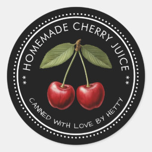 Cherry Saft Aufkleber für Ihre hausgemachten Rezep