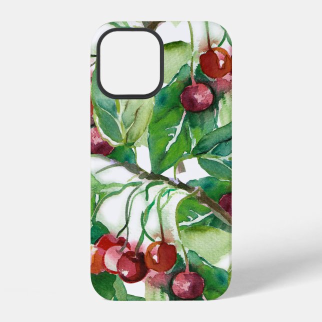 Cherry Seamless Pattern iPhone Hülle (Rückseite)