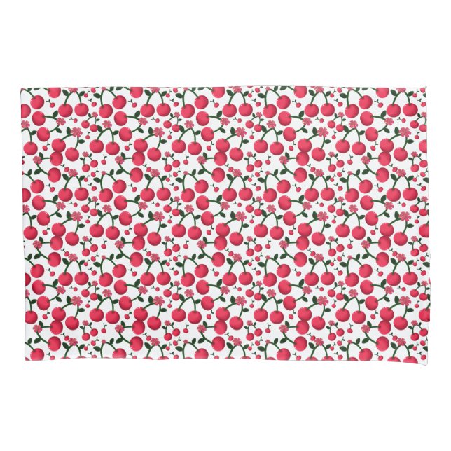 Cherry Seamless Pattern, Red Fruit Pattern, Cute C Kissenbezug (Vorderseite)
