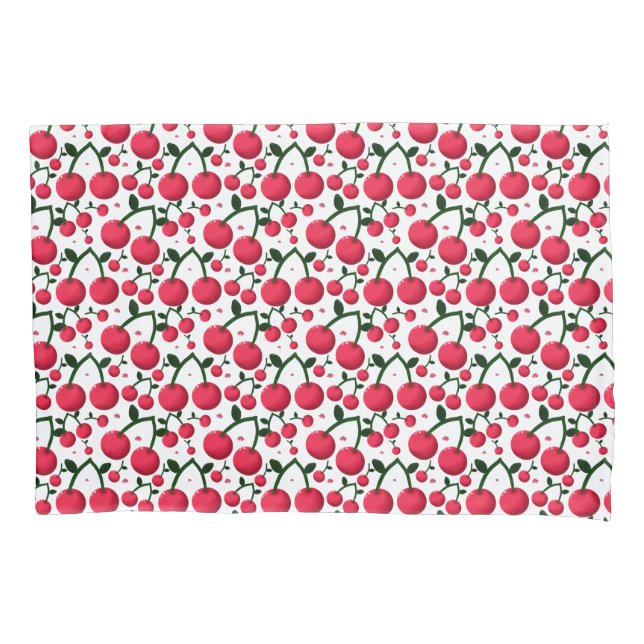 Cherry Seamless Pattern, Red Fruit Pattern, Kissenbezug (Vorderseite)