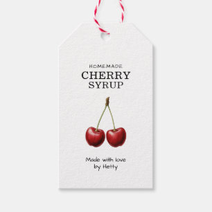 Cherry Sirup Label für Ihre hausgemachten Rezepte! Geschenkanhänger