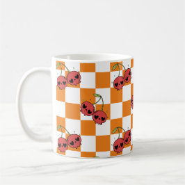 Cherry Skull Checkerboard - Niedlich Goth Style Kaffeetasse