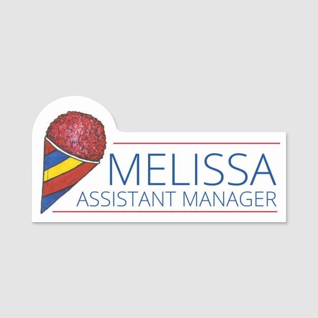 Cherry Sno Cone Snocone Shaved Ice Snack Bar Namensschild (Vorderseite)