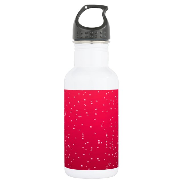 Cherry Soda mit winzigen Bläschen Hintergrundkunst Edelstahlflasche (Vorderseite)