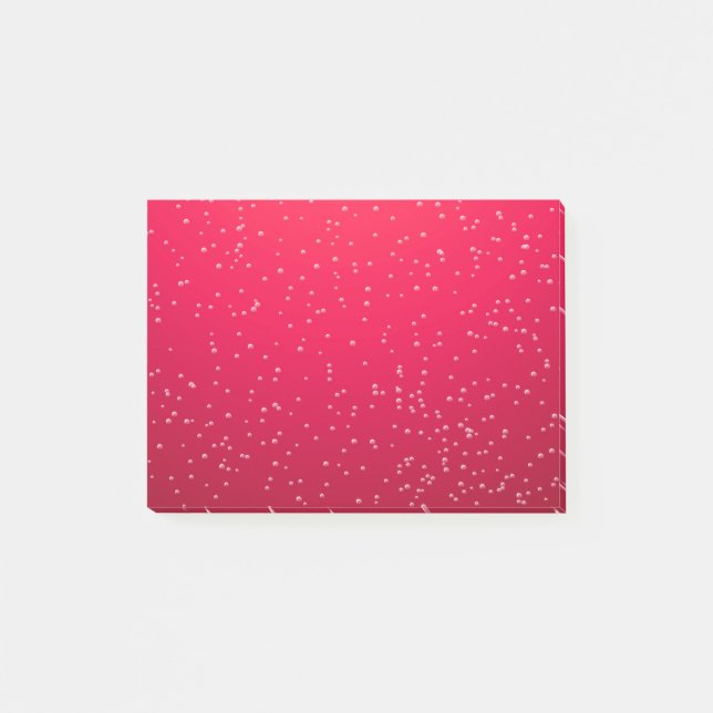Cherry Soda mit winzigen Bläschen Hintergrundkunst Post-it Klebezettel (Vorderseite)