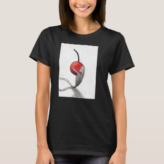 Cherry Spoon Hug Schwarzer T - Shirt kleinere Größ