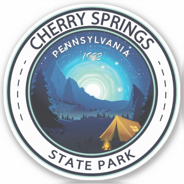 Cherry Springs Staat Park Pennsylvania Abzeichen Aufkleber (Vorderseite)