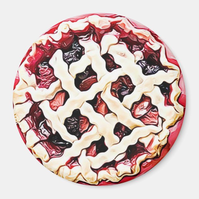 Cherry, Strawberry Rhubarb Pie Magnet (Vorne)