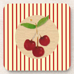Cherry Stripe Cork Untersetzer