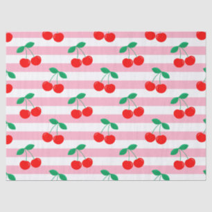 Cherry Stripe Muster - Retro Fruit Gift & Decke Seidenpapier