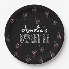 Cherry Sweet 16 Personalisiertes Party Pappteller