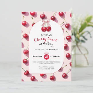 Cherry Sweet 1. Geburtstag Einladung