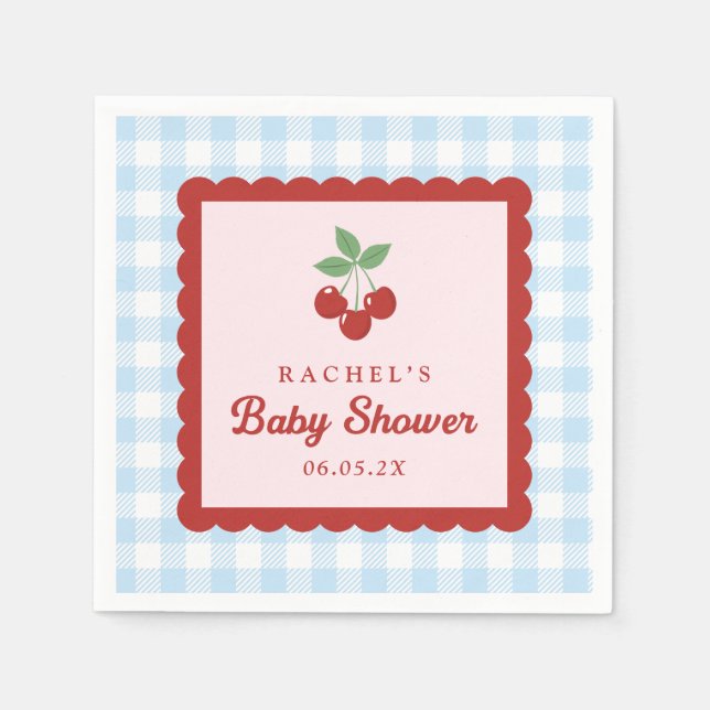 Cherry Sweet Baby Shower Serviette (Vorderseite)