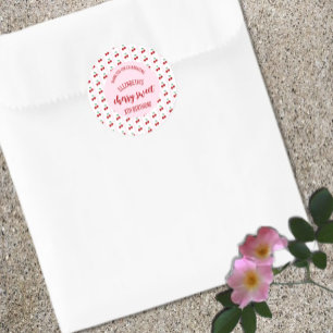 Cherry Sweet Birthday Runder Aufkleber