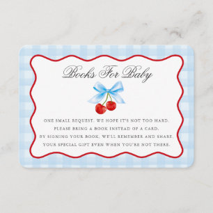Cherry Sweet Blue Coquette Books for Baby Card Begleitkarte