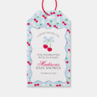 Cherry Sweet Blue Coquette Bow Baby Dusche Gefalle